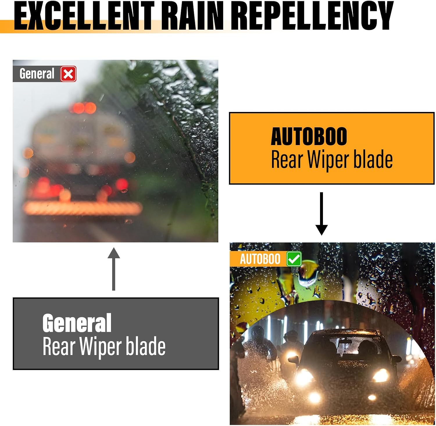 AUTOBOO 10 Rear Wiper Blade Replacement for Toyota RAV4 Highlander Compass